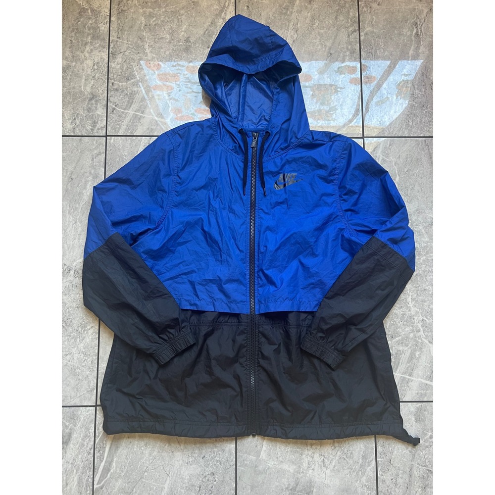 Nike Mens Windrunner Hooded Windbreaker Jacket Blue Black AJ2982-438 Large